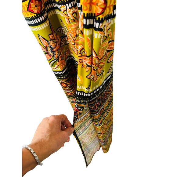 2/$30 Boho Chic Size 10 Enfocus Studio Floral Patterned Full Length Dress - Picture 6 of 13